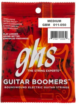 GHS Gitarr Boomers – GBM – elektrisk gitarr strängset, medium, .011-.050