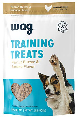 Amazon Basics Peanut Butter & Banana Flavor Training Treats for Dogs, 2 Pound (Pack of 1) (Previously Wag)
