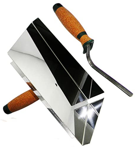 Tôle de jointoiement en acier inoxydable 245 x 155 mm + truelle de joint 12 mm en liège