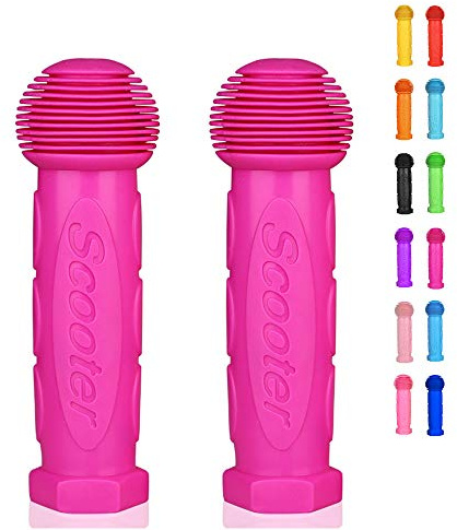 OTFAITP Scooter Grip Handlebar 1 Pair Bicycle Grip Fit for 2-3-4 Wheels Kid Kick Scooters,Children Bike,Drifting Scooter,Swing Scooter,Rose Red