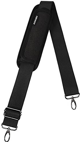 DOMISO 57 Universal Verstellbare Schulterriemen Dauerhafte belüfteten mit Metall Drehhaken für Gepäck Duffel Kameratasche Laptoptasche Sporttaschen Reisetasche, Schwarz