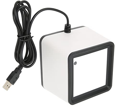Annadue 1D 2D QR Desktop Barcode Scanner, Omnidirektionaler Desktop Barcode Leser Scanner, Freihändiger Automatischer Barcode Leser, für Supermarkt, Bibliothek, Einzelhandel
