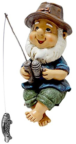 Eummy Garden Ornament Outdoor Fishing Gnome Statue Naughty Figurine Dwarf Sculpture Resin Ornament for Lawn Yard Balcony Porch Patio Home Indoor Outdoor Decorations