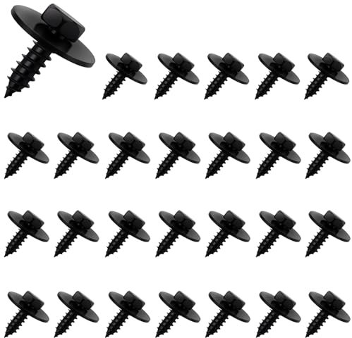 Tornillos Autorroscantes Tek,Pack de 50 Tornillos para Tuercas de Chapa con Junta, Tornillos Hexagonales Autoperforantes de 5mm x 18 mm, para Agujeros en Coches o Metal, etc