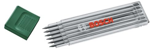 Bosch Minas grafito HB 6 piezas (accesorios lápiz marcador orificio profundidad; HB; 2,8 mm; estuche almacenamiento)