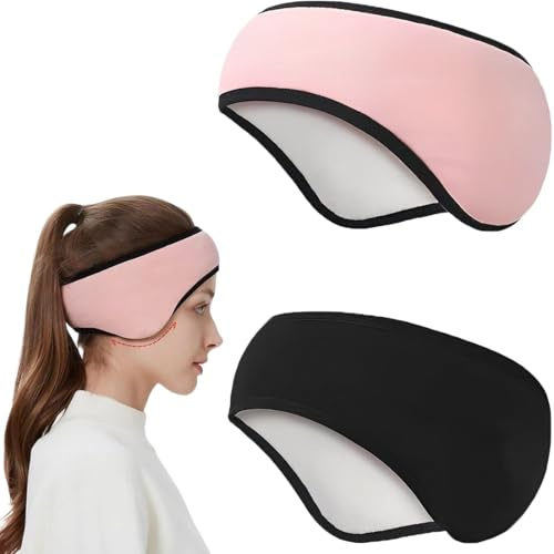 ZEPIQOR Diadema para Deportes de Invierno para Mujeres y Hombres, Calentadores de Orejas Diademas Orejeras Diadema Cálida Resistente al Viento, Correr Caminar Trotar Bicicleta, 2 Piezas