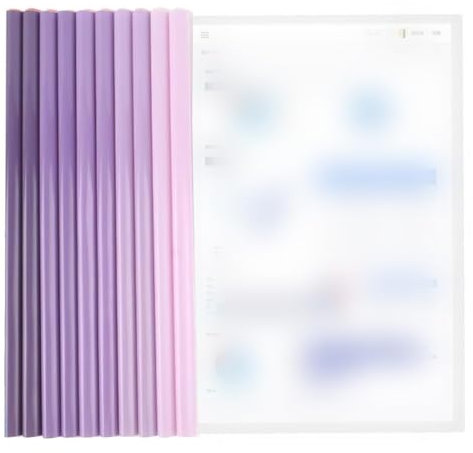 PYEUIFT 10 Stück Ordnerschieber, A4 Sliding Bar Binder, Kunststoff Sliding Bar Binder, Kunststoff Bericht Abdeckungen, Klemmschienen, Schiebebinder(Lila