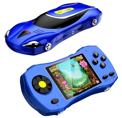 JXD 3,0 HD Handheld Videospielkonsole für Kinder Cooles Sportwagen-Design 250 vorinstallierte 64-Bit-Spiele TV-Anschluss möglich Tragbares Retro-Puzzlespiel für Kinder