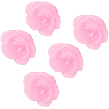 SUPVOX Velas Flotantes para Agua Forma de Rosa de Parafina, 5 Piezas Decorativas Románticas para Crear Ambiente Festivo en Fiestas y San Valentín