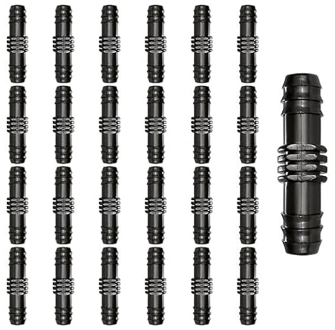 30 Piezas 16mm Conectores de Manguera de Riego, Accesorios para Sistema de Riego por Goteo, Conectores de Púas para Tubo de Riego, Kit de Riego por Goteo, Recto para Riego de Jardín
