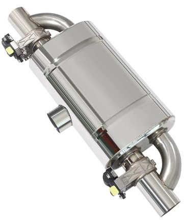 Car Exhaust Tips Exhaust Muffler With Electronic Valve Center Dual Out T Style Performance Valved Universal Silencer 51 60 63 70 76mm Tail Muffler Pipe(76mm inlet outlet)(60mm inlet outlet)
