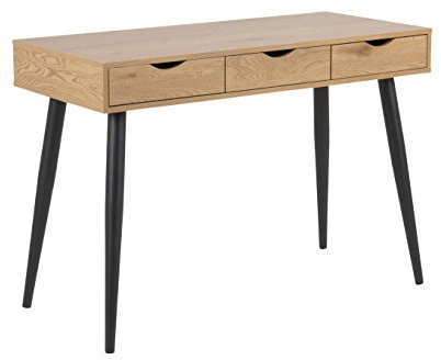 AC Design Furniture Irene Schreibtisch, Tischplatte: Melamin, Gestell: Metall, Natur, 50 x 110 x 77,1 cm