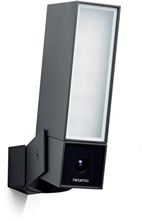 Netatmo Telecamera di Sorveglianza WIFI Esterno Intelligente con Sirena 105 dB, Faretto integrato, Rilevamento del movimento, Visione Notturna, Nessun costo aggiuntivo, NOC-S-IB