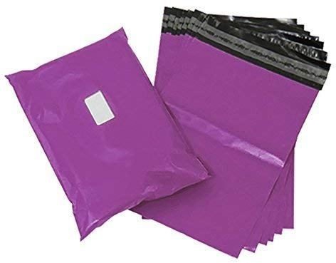 Robusta fraktpåsar, självhäftande klaff, plastplast för postförpackning, post, postpåse, premiumkvalitet (12 x 40,6 cm x 405 mm) lila, 100