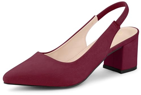 Allegra K Women's Court Shoes Slingback Heels Burgundy 6 UK/Label Size 8.5 US
