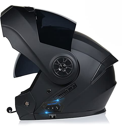 Byroads Casques Moto Modulable Homme Visière Fumée Intégrée Casque Scooter Double Visière Casque Intégraux ECE Homologué Ventilation pour Femme 55~62CM