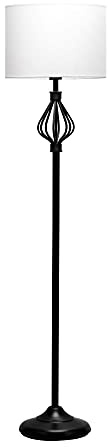 Pauleen Floor luminaire 48209 Grand Beauty Lampada da Terra Max. 20 Watt Bianco, Nero, Look Classico in Tessuto, Metallo E27, White/Black