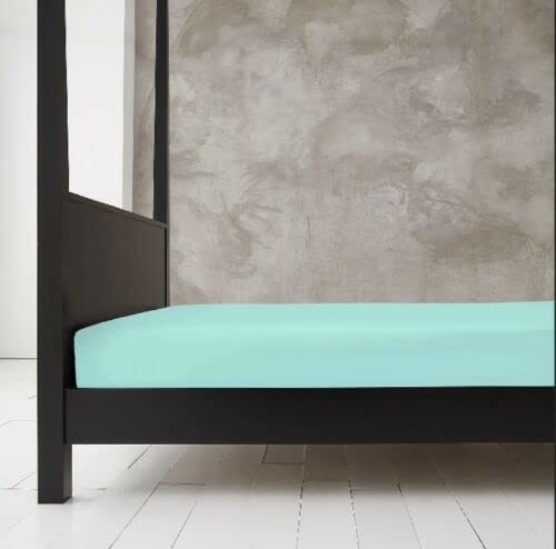 Extra Deep 40cm Fitted Sheets Easy Care Polycotton Cotton Rich Deep Fitted Bed Sheets (Aqua, Super King)