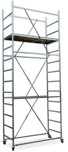 Trabattello base 160x75 cm altezza di lavoro m 5,10 con piano di lavoro | Modello MAXI TRIS