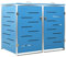 vidaXL Edelstahl Mülltonnenbox für 2 Tonnen 138x77,5x115,5 cm, Robust, Wasserfest, Blau