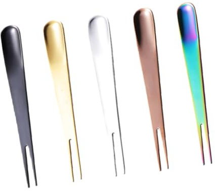 IMIKEYA 5pcs Stainless Steel Fruit Forks Prong Forks for Tasting Serving Utensils for Party Tableware