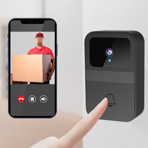 LUCKKY Smart Video Doorbell, Intelligente Video-Türklingel, Video-Türklingel mit Kamera, HD Video Türklingel mit Gong, Kabellose Klingel batteriebetriebene, Zwei-Wege-Audio, Nachtsicht