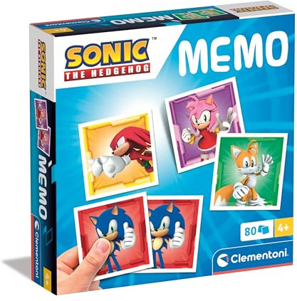 Clementoni - Gioco di Memoria e Associazione, Memo Sonic, Carte da Accoppiare, Gioco di Carte Educativo Bambini 3 Anni, Made In Italy, 18303