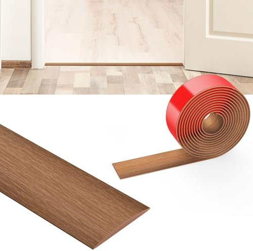 Flintronic 3M Laminate Flooring Transition Strip, 5CM PVC Floor Divider, Self Adhesive Threshold Bar for Joining Floor Gaps, Carpet, Tiles