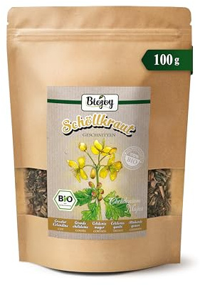 Biojoy Celidonia Biologica (100 g), Gambi essiccati e tritati, ideale per la preparazione di Tisane (Chelidonium Majus)
