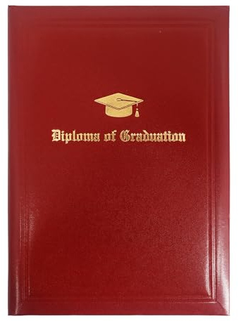 GraduationMall Diploma Copertura per Documenti e Premi e Certificati A4 La Laurea con La Lamina D'oro Stampata Bordeaux