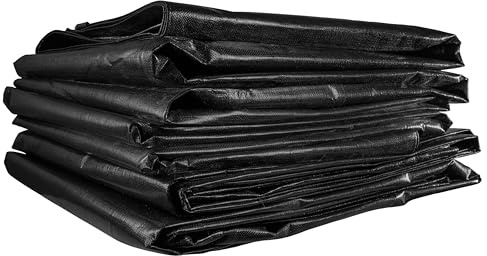 Tarpaulin Regular And Heavy Duty Waterproof Cover Tarp Ground Sheet Multi Sizes Transparent Blue Silver Clear Camo Army (Black (250GSM), 2 x 2 m)