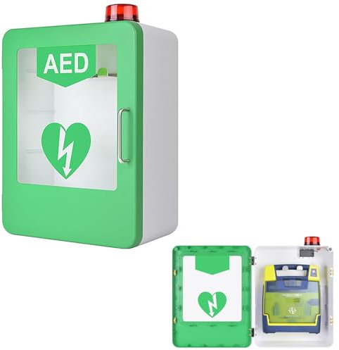 Armoire de Rangement Murale pour AED, Armoire pour défibrillateur AED avec Alarme, Armoire AED avec fenêtre Transparente, Convient à Toutes Les Marques de défibrillateurs AED