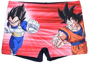 Dragon Ball Z Costumi da Bagno per Ragazzi, Pantaloncini da Bagno, Boxer da Bagno per Bambino, Taglie 4 a 10 Anni (IT, età, 10 Anni, Regular, Rosso)