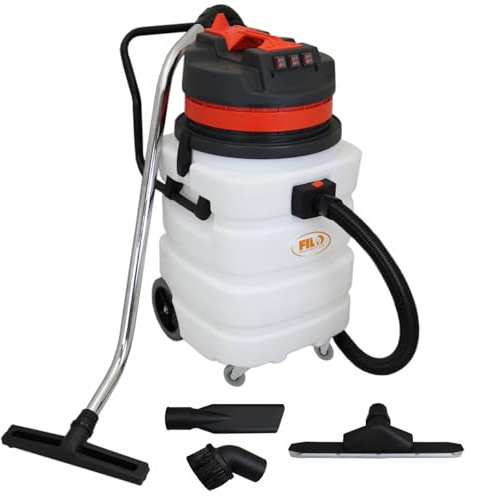 Filo Industrial Vacuum Cleaner - Powerful 3600W Motor, 90L Plastic Tank, Wet & Dry Capability - Versatile Workshop, Carpet, Ash Cleaning - Red/Blue/Orange Commercial Vac
