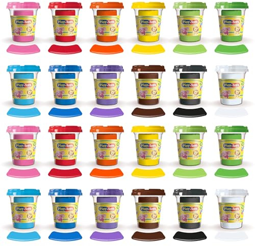 Play Toys Premium Modelling Dough Set – 1.5kg Mega Value Pack (20 x 75g Tubs) – 20 Assorted Bright Colours – Non-Toxic Arts & Crafts Toy for Kids Aged 2+ – Amazon Exclusive