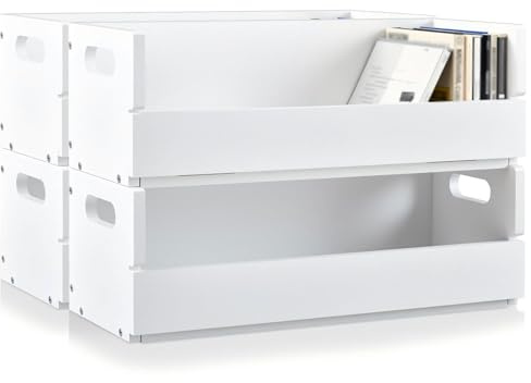 CroBlissful 4 Set Wooden CD Storage Box,Holds 144 CDs (36 Each)