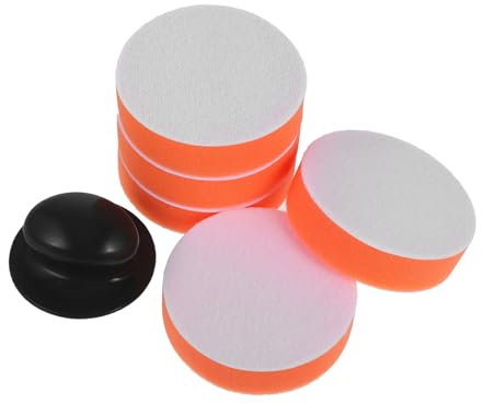 LOLIPPYY Kit de Polissage Auto avec Manche Tampons Applicateurs Éponge pour Cire Tampons de Polissage Manuels pour Voiture Application Uniforme et Protection Brillante