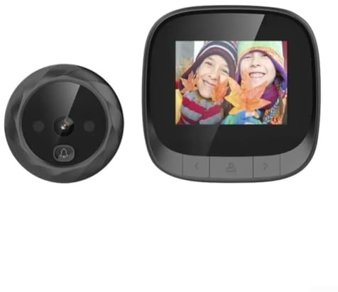 TDCuizent Intelligenter elektronischer Türspion mit 6.1 cm TFT LCD Bildschirm, Infrarot Vision Türspion Kamera, breiter 90° Blickwinkel, eingebauter Speicher für zyklische Speicherung, Schwarz