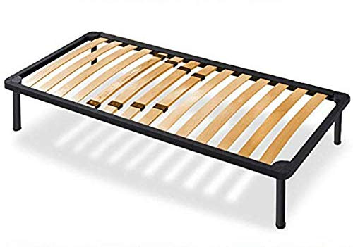 EVERGREENWEB MATERASSI & BEDS Lattenrost XXL aus orthopädische extra stark Stahlrahmen mit 14 Leisten Schichtholz H35 cm - 90X190 | Tecna Plus