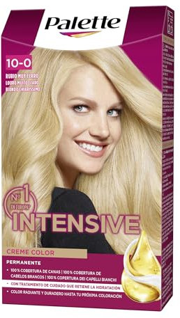Schwarzkopf Palette Intensive Creme Color, Tono 10 cabello Rubio muy Claro, Aclarante Permanente con Aceite de Marula, Efecto duradero hasta 8 semanas, 115ml