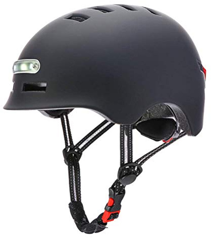 Akemaio Casco de Ciclismo Ligero, Casco de Bicicleta con Luz LED Casco de Rueda de Patineta Eléctrica Casco de Patineta con Luz LED y Luz Trasera