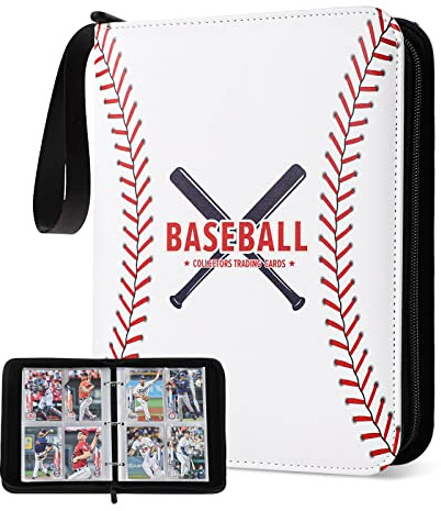 Baseball Card Binder with Sleeves 440 Pockets, Gifts for Baseball Card Collectors, Trading Card Holder Compatible with Topps Card, 55 Sleeves Card Album Card Storage Organizer