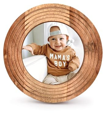 Samhita Round Photo Frame Wooden Stylish Picture Frame Home Décor for Tabletop Display, Photo Display Frames