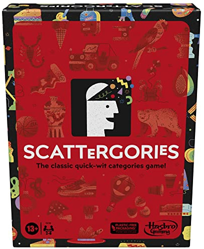 Hasbro Classic Scattergories Family Game for 2-6 Players, for 13+ Year Old Kids, Teens and Adults