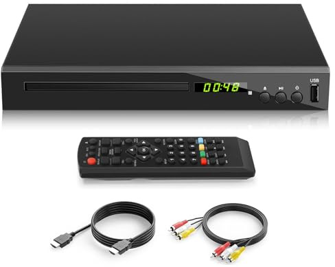 HD Blu Ray Player, Blue Ray/DVD/CD Player for TV, Play Region A/1 Blu-ray Disc and All Region DVD Discs, Blu-ray DVD Player with HDMI/AV/Coaxial Output, USB Input, Built-in PAL NTSC (Zone 1 Blu-ray)