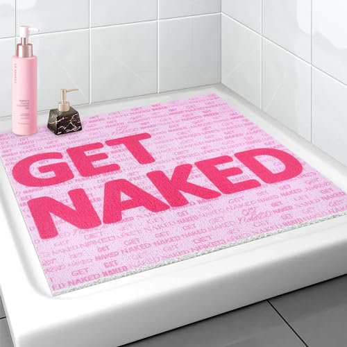 Duschmatte rutschfest 80x80 cm - Weich Komfort Badematte mit Ablauflöchern, PVC-Luffa Massage Antirutschmatte für Dusche, Schnell trocknend