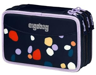 ergobag Maxi Mäppchen Set 40-Teilig, Lyra Bunt- und Filzstifte, Kleingeld Fach, Lineal, Schere Bärnsteinhöhle - Dunkelblau