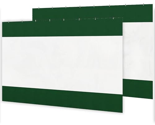 Outsunny Paquete de 2 paneles laterales para pérgola con ventana grande, para pérgola de jardín de 3 m de largo, cortinas laterales de repuesto de 3 x 2 m, color verde