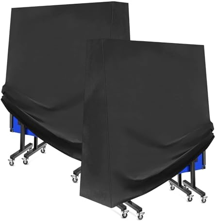 Trintion 2 Pcs Tischtennisplatte Abdeckung Wasserdicht Pingpong Schutzhülle Winddicht UV-Beständiges Schwerlast Reißfest Tischtennis Abdeckhaube 165×70×185cm