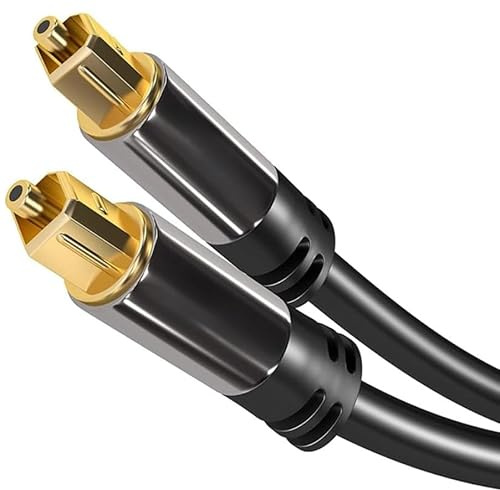 VoltShine TOSLINK - Cavo ottico Pro Series da 3 metri per audio stereo (Dolby Digital e DTS), con connettori TOSLINK maschio di colore nero.